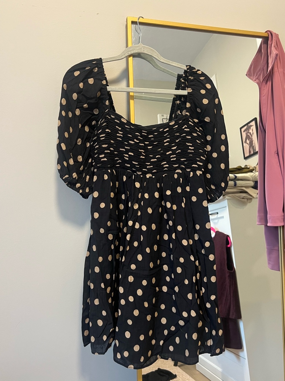 Abercrombie Polka Dot Puff-Sleeve Women's Top